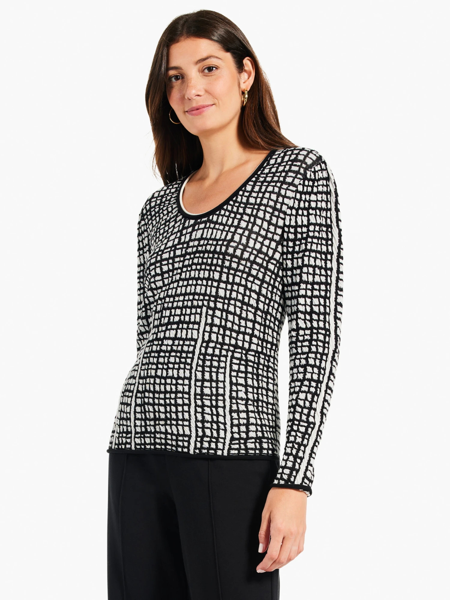 Checked Off Sweater BLACK MULTI 3 Checked Off Sweater BLACK MULTI