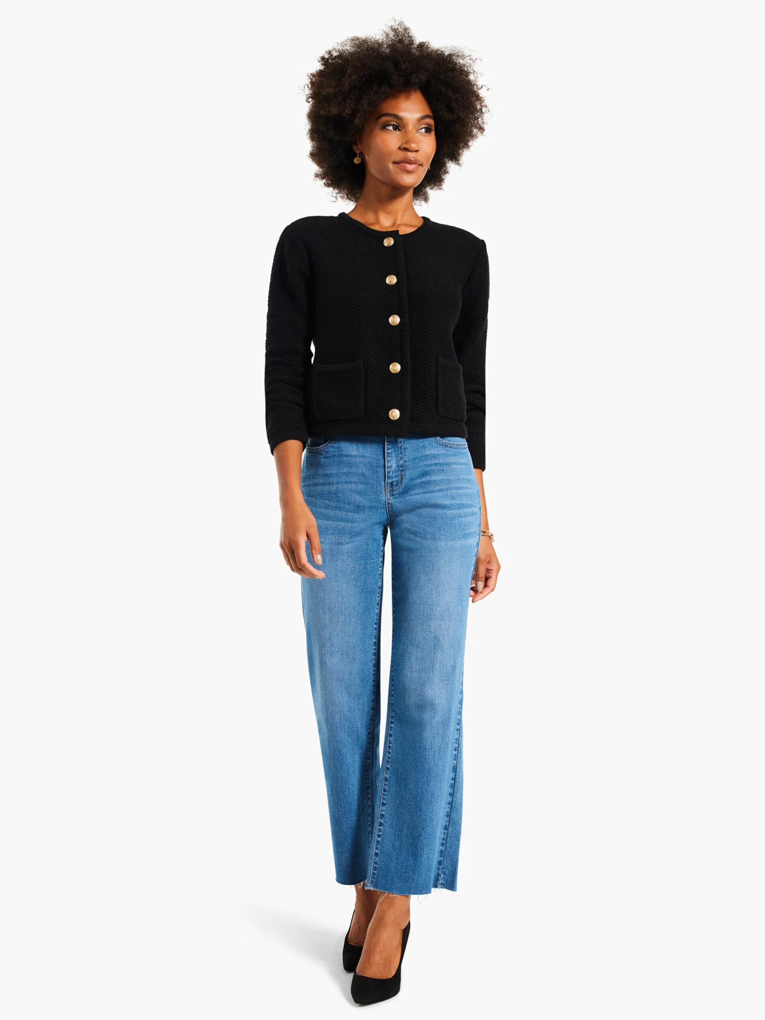 Gilded Texture Sweater Jacket BLACK ONYX 6 Gilded Texture Sweater Jacket BLACK ONYX - Image 4