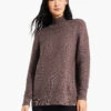 Textured Tunic Sweater IRON 2 Textured Tunic Sweater IRON -Apparel Sale Shop W231140IRNPRODUCT 01