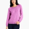 Here And There Sweater VIVID MAGENTA -Apparel Sale Shop W231151VMGPRODUCT 01