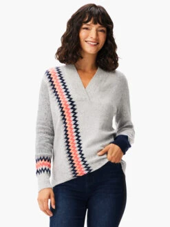 Fairisle Stitch Sweater GREY MULTI