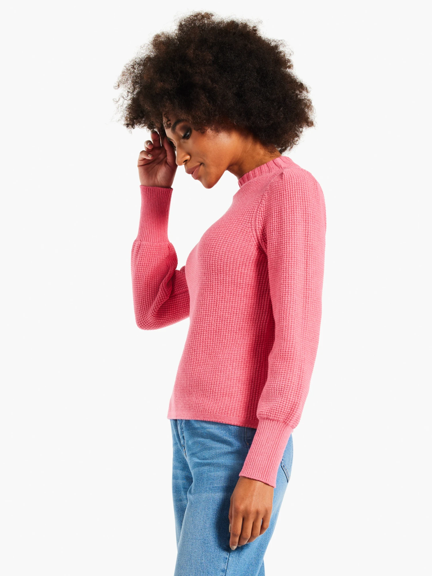 Waffle Stitch Sweater GRENADINE 4 Waffle Stitch Sweater GRENADINE - Image 2