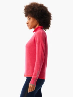 Ruffled Up Cashmere Turtleneck Sweater PINK MULTI 9 Ruffled Up Cashmere Turtleneck Sweater PINK MULTI -Apparel Sale Shop W231192RPKMPRODUCT 02
