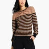 Striped Femme Sleeve Sweater -Apparel Sale Shop W231198BLMPRODUCT 01