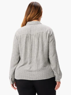 Femme Plaid Shirt BLACK MULTI -Apparel Sale Shop W231603WBLMPRODUCT 03