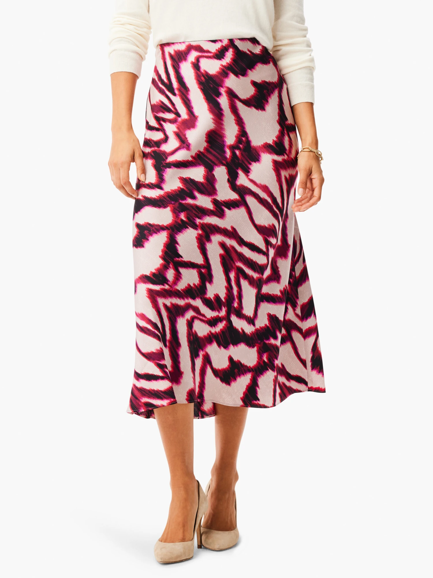 Blurred Ikat Skirt PINK MULTI 3 Blurred Ikat Skirt PINK MULTI