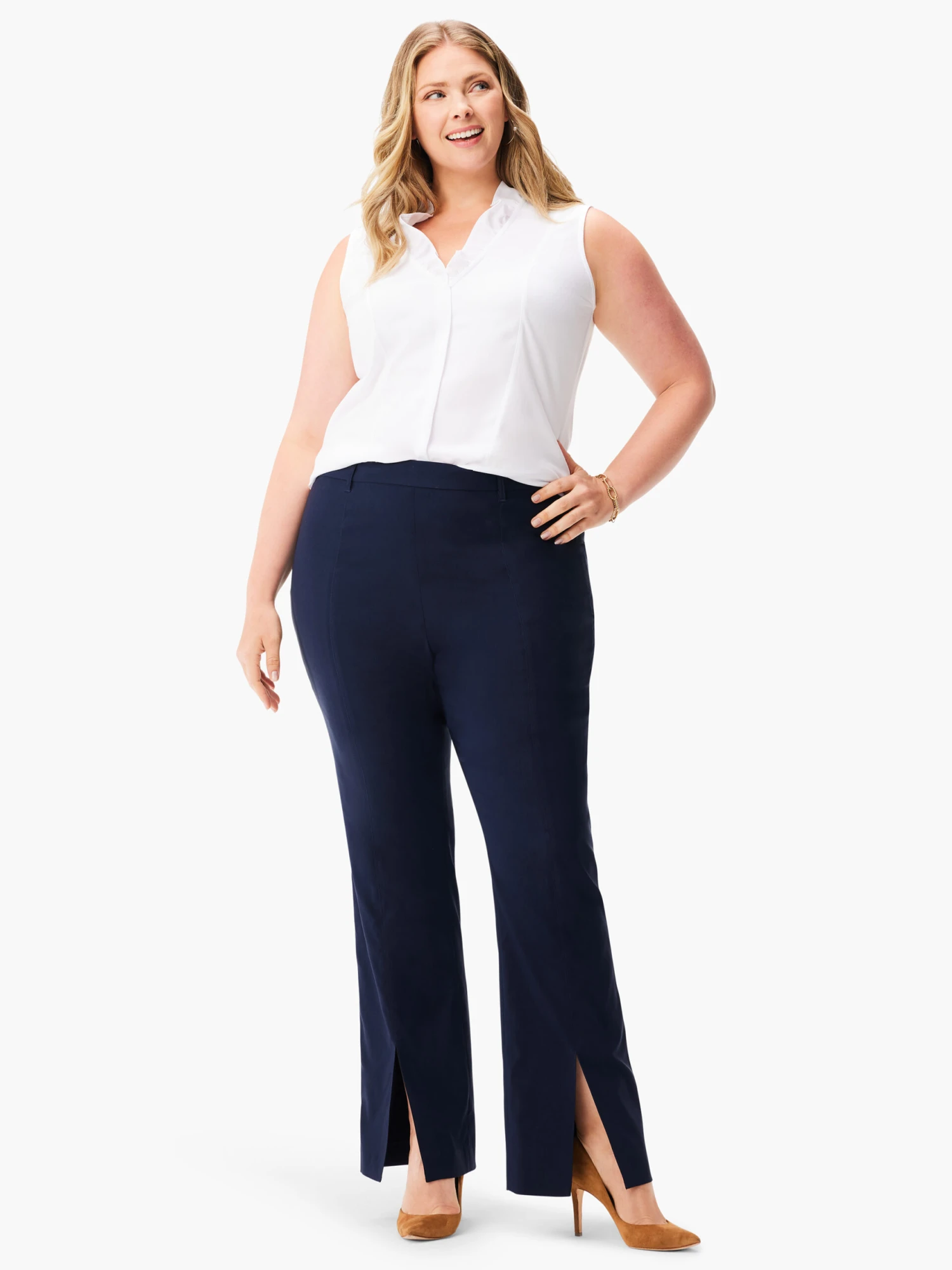 31" Polished Wonderstretch Boot Cut Slit Pant DARK INDIGO 4 31" Polished Wonderstretch Boot Cut Slit Pant DARK INDIGO - Image 2